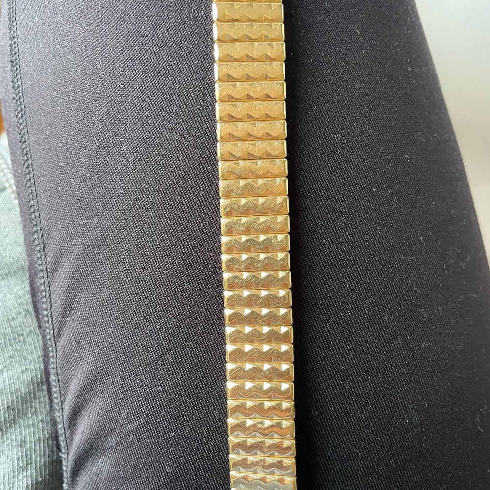 Vintage Men's Gold-Tone and Stainless Steel Expansion Bracelet Watch Band.